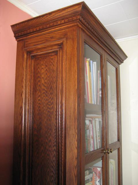 Red Oak book case with large detail moldings
